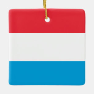 Luxemburg Flagga Julgransprydnad Keramik