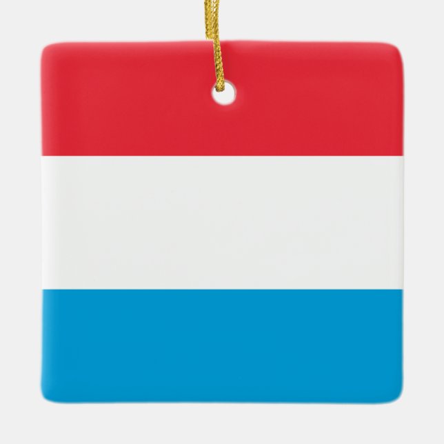 Luxemburg Flagga Julgransprydnad Keramik (Framsida)