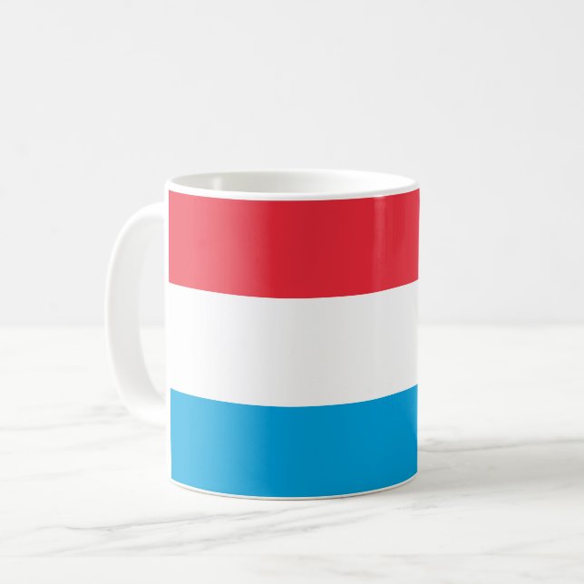 Luxemburg Flagga Kaffemugg (Framsida vänster)
