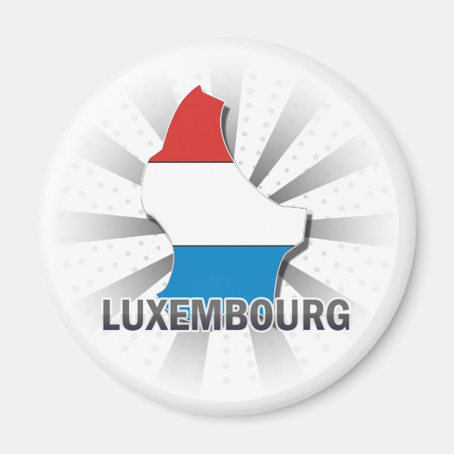 Luxemburg Flagga Karta 2.0 Magnet (Framsidan)