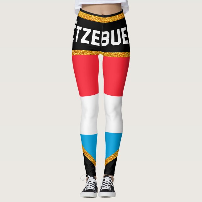 Luxemburg Flagga Leggings (Framsida)