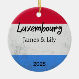 Luxemburg Flagga Ornament, Personlig Luxemburg Julgransprydnad Keramik
