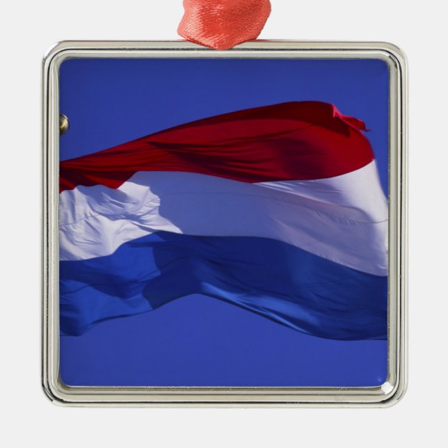 Luxemburg flagga RF) Julgransprydnad Metall (Framsidan)