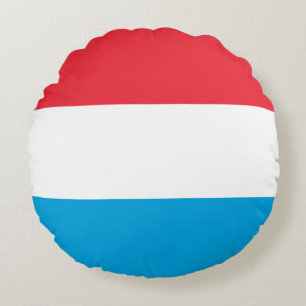 Luxemburg Flagga Rund Kudde