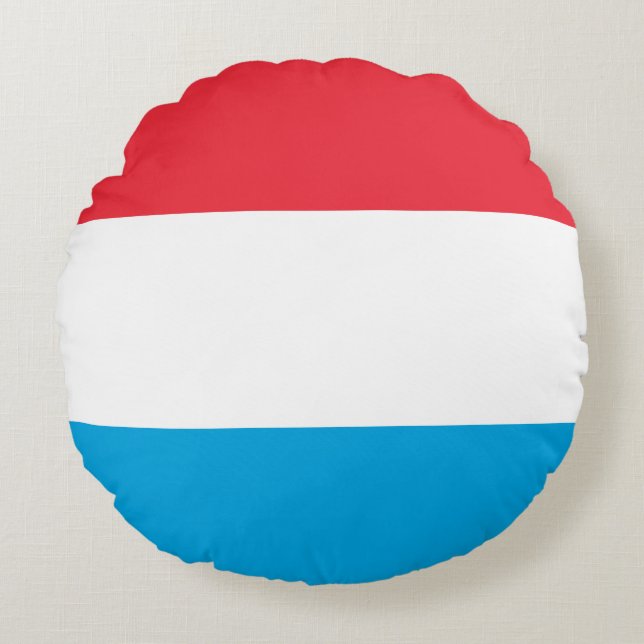 Luxemburg Flagga Rund Kudde (Framsidan)