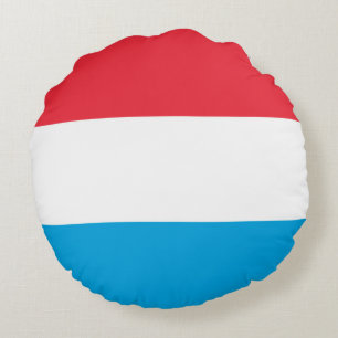 Luxemburg flagga rund kudde