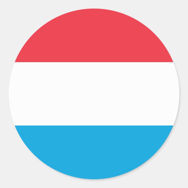 Luxemburg Flagga Runt Klistermärke (Framsida)