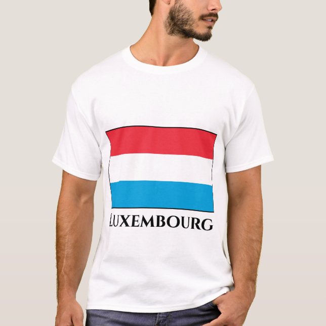 Luxemburg Flagga T Shirt (Framsida)