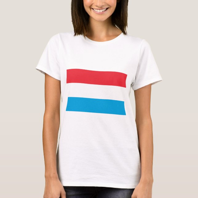 Luxemburg Flagga T Shirt (Framsida)