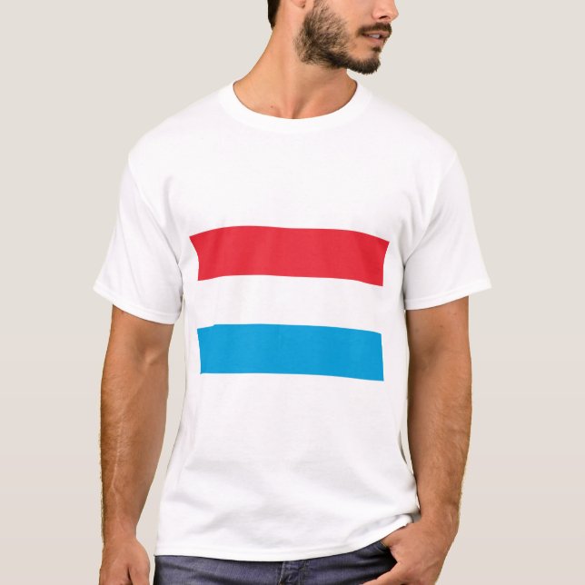 Luxemburg Flagga T Shirt (Framsida)