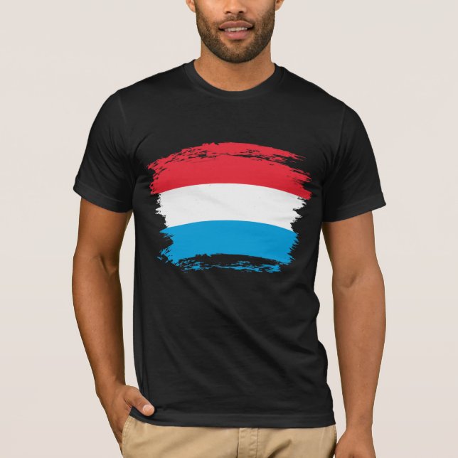 Luxemburg flagga t shirt (Framsida)