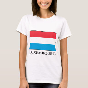 Luxemburg Flagga T Shirt