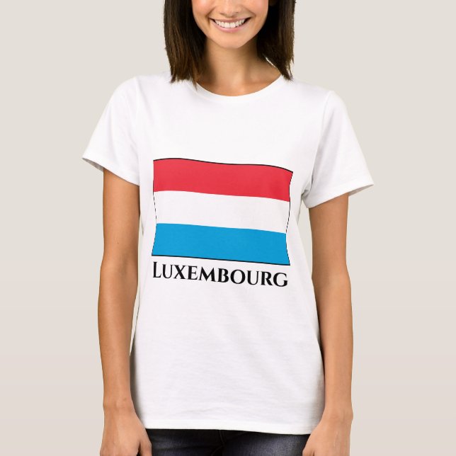 Luxemburg Flagga T Shirt (Framsida)