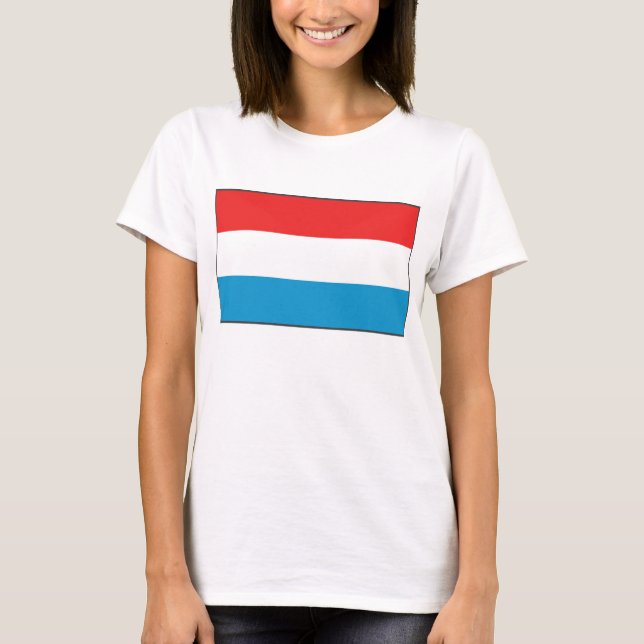 Luxemburg Flagga x Karta T-Shirt (Framsida)