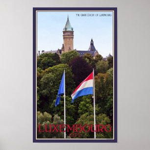 Luxemburg Flaggor Poster