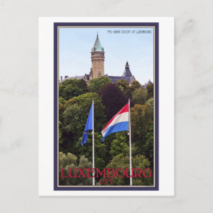 Luxemburg Flaggor Vykort