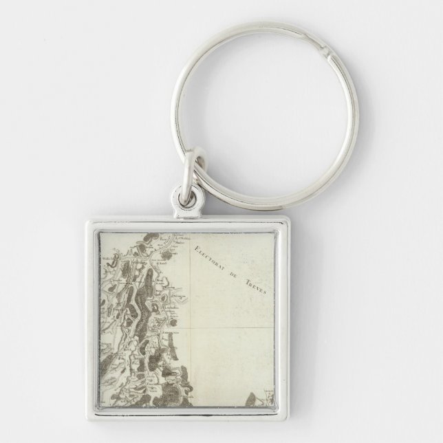 Luxemburg Fyrkantig Silverfärgad Nyckelring (Framsidan)