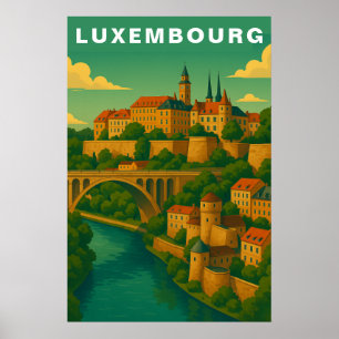 Luxemburg Historisk Viadukt Europeisk Resa Poster