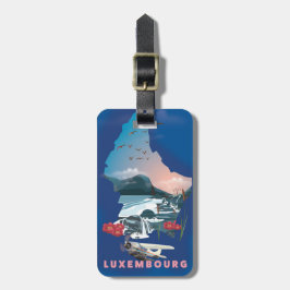 Luxemburg illustrerad reseaffisch. bagagebricka