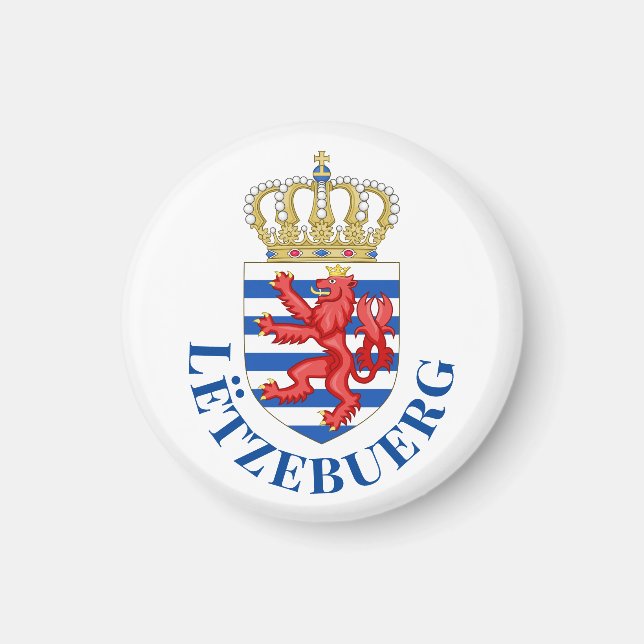 Luxemburg jackar om arm (med namn under) magnet (Framsidan)