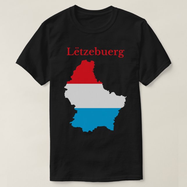 Luxemburg Karta Design Luxembourg T Shirt (Design framsida)