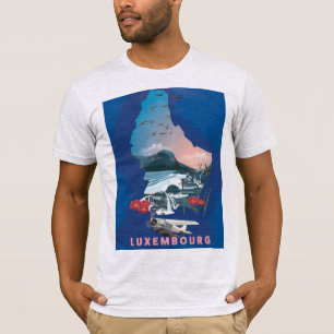 Luxemburg Karta illustrerade reseaffischen. T Shirt