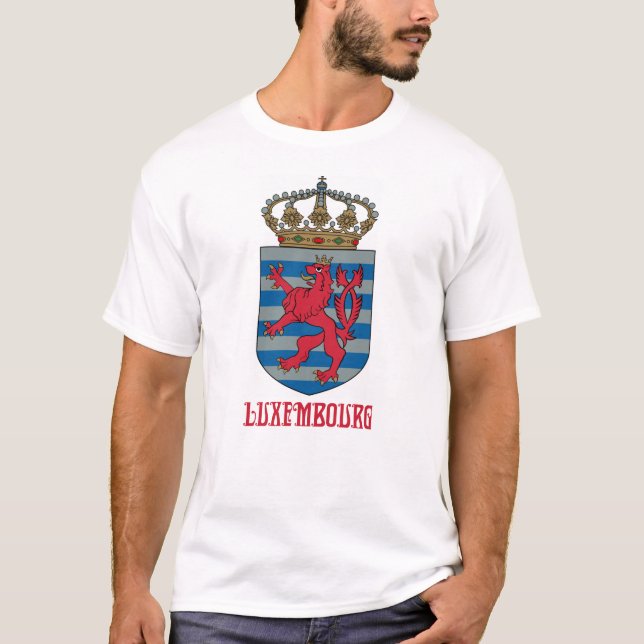 LUXEMBURG - KARTA/LOGOTYP/FLAGGA/FÄRGER/VAPENSKÖLD T SHIRT (Framsida)