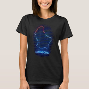 LUXEMBURG land Outlline Flagga T Shirt