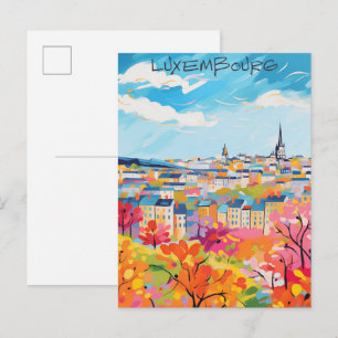 Luxemburg Resa Stad Måleri Estetik Vykort