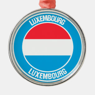 Luxemburg Round Emblem Julgransprydnad Metall