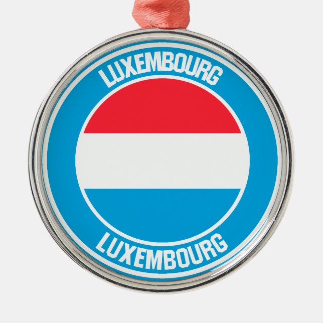 Luxemburg Round Emblem Julgransprydnad Metall (Framsidan)