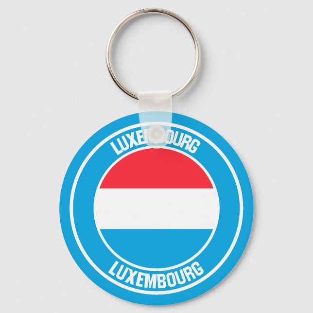 Luxemburg Round Emblem Nyckelring (Framsida)
