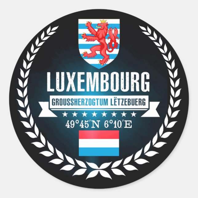 Luxemburg Runt Klistermärke (Framsida)