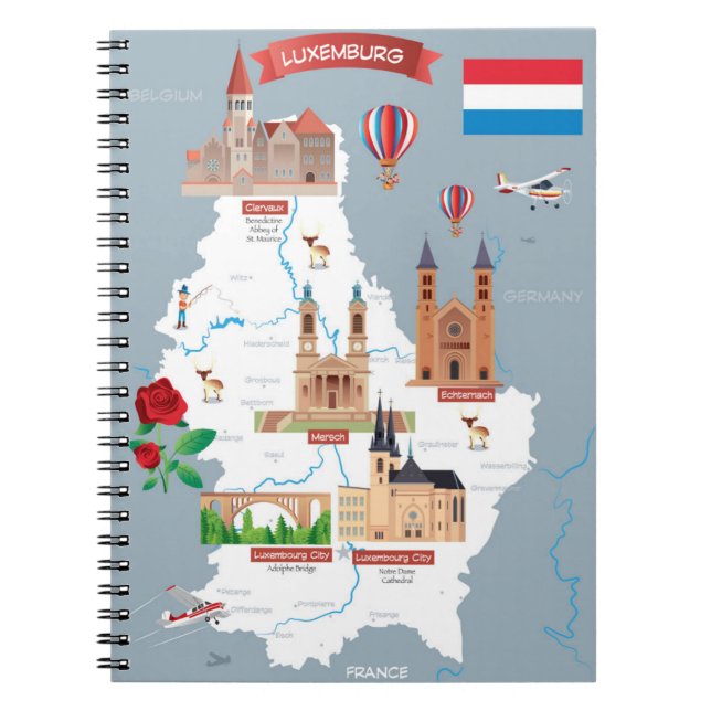 Luxemburg tecknadkarta anteckningsbok (Framsidan)