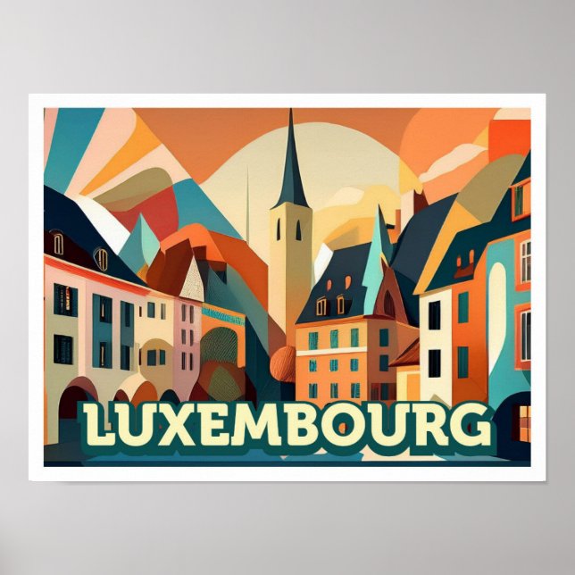 Luxemburg Travel konstnärligt färgad Poster (Framsidan)