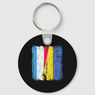 Luxemburg Ukraina Halv Flagga Luxemburgsk Ukrainsk Nyckelring