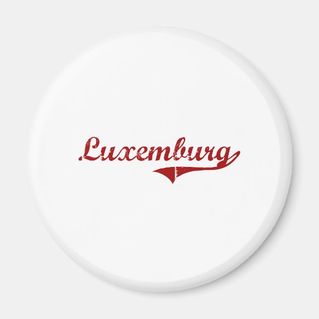 Luxemburg Wisconsin Classic Design Magnet (Framsidan)