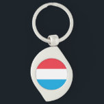 Luxemburgflagga Swirl Silverfärgad Nyckelring<br><div class="desc">Patriotisk flagga från Luxemburg.</div>