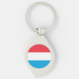 Luxemburgflagga Swirl Silverfärgad Nyckelring