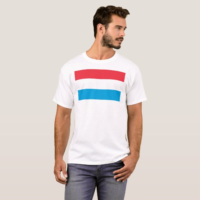 Luxemburgflagga T Shirt (Hel framsida)
