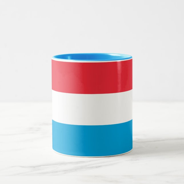 Luxemburgflagga Två-Tonad Mugg (Center)