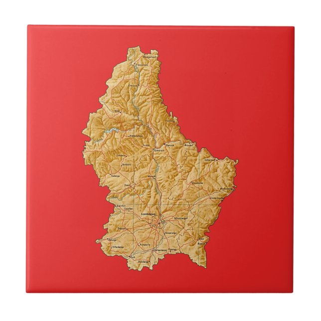 Luxemburgkarta Kakelplatta (Framsidan)
