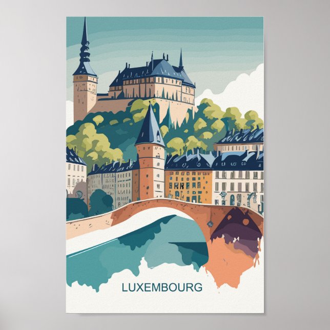 Luxemburgs Berömd Travel Ställe Poster (Framsidan)