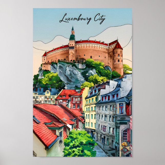 Luxemburgs Berömd Travel Ställe Poster (Framsidan)