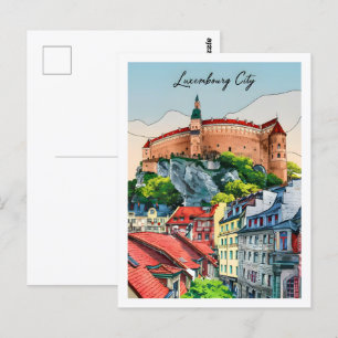 Luxemburgs Berömd Travel Ställe Vykort