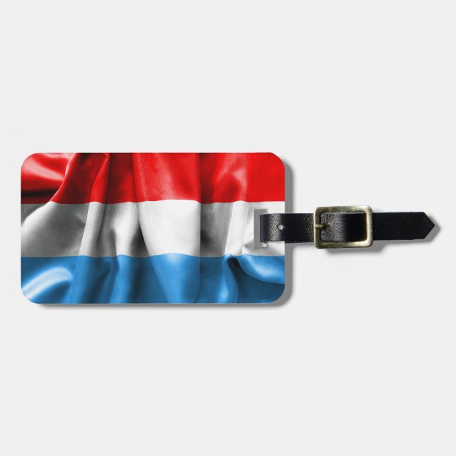 Luxemburgs Flagga Luggage Tag Bagagebricka (Horisontell Framsida)