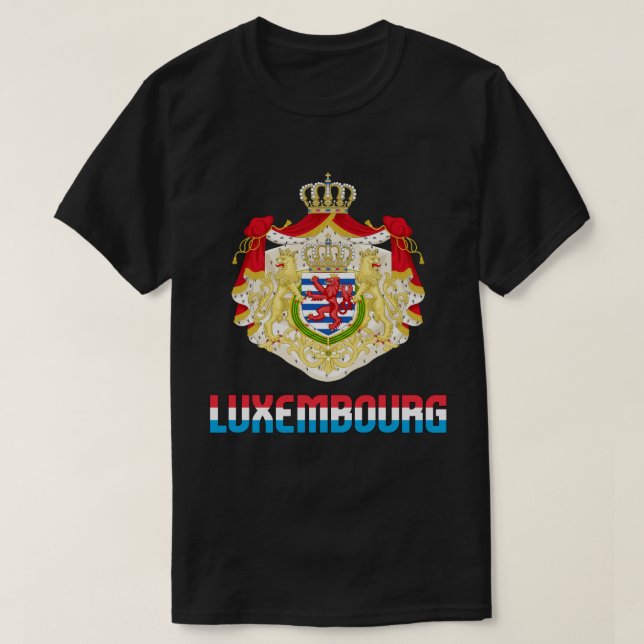 Luxemburgs Flagga och Jacka av Arm Patriotic T Shirt (Design framsida)