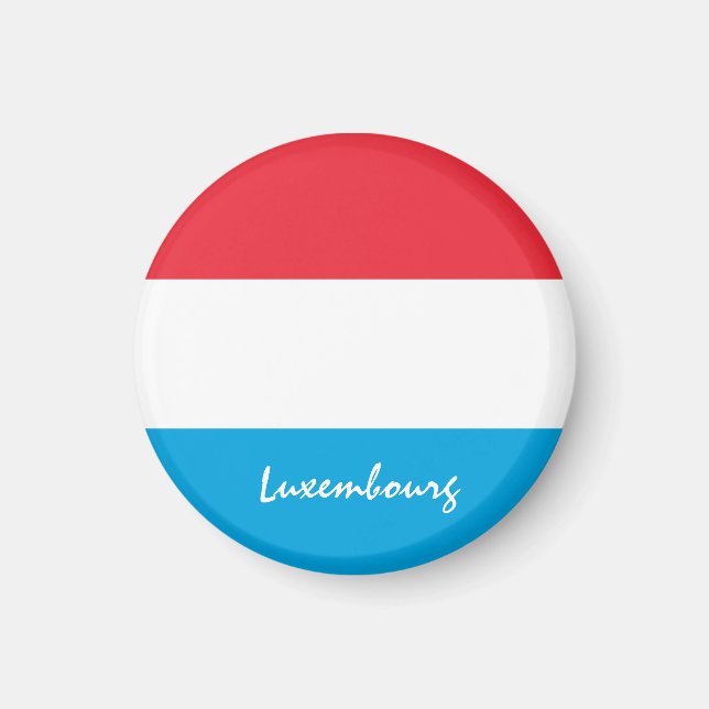 Luxemburgs flagga och luxemburgska resor/sport magnet (Framsidan)