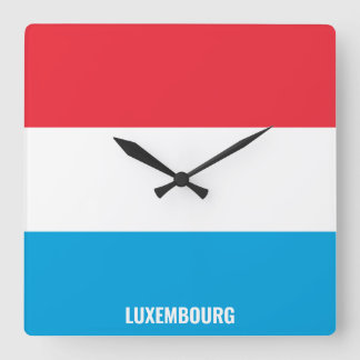 Luxemburgs Flagga Patriotic Fyrkantig Klocka