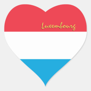 Luxemburgs Heart Sticker, Patriots Luxembourg Flag Hjärtformat Klistermärke